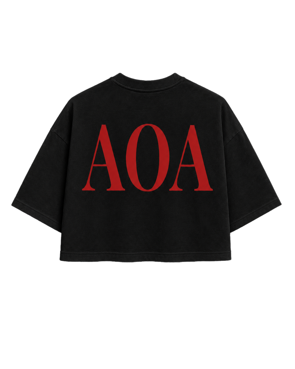 AOA BLACK RED TEXT TEE