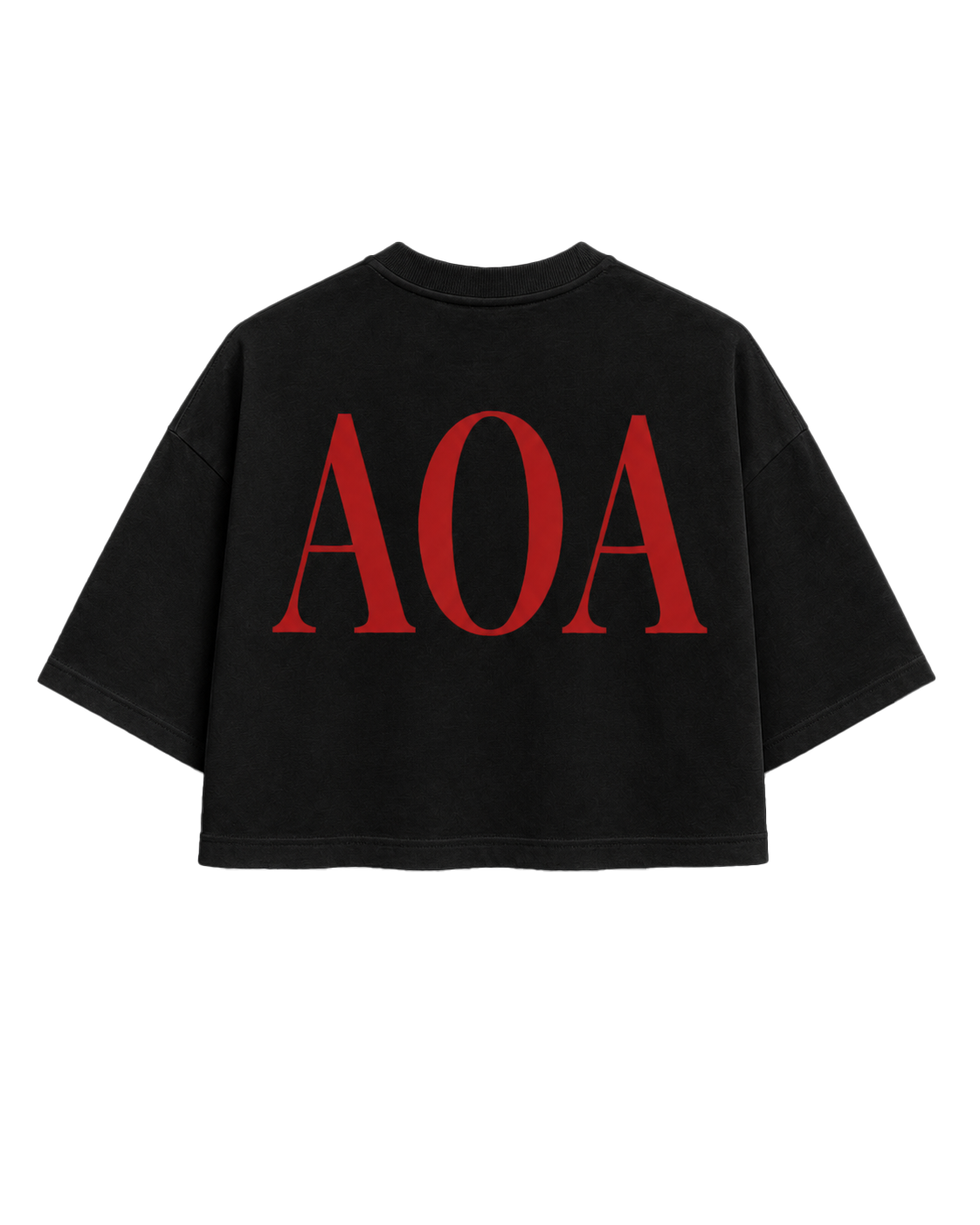 AOA BLACK RED TEXT TEE