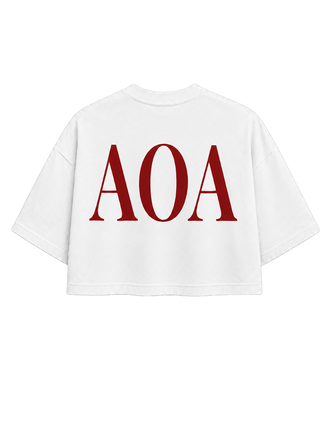 AOA WHITE RED TEXT TEE