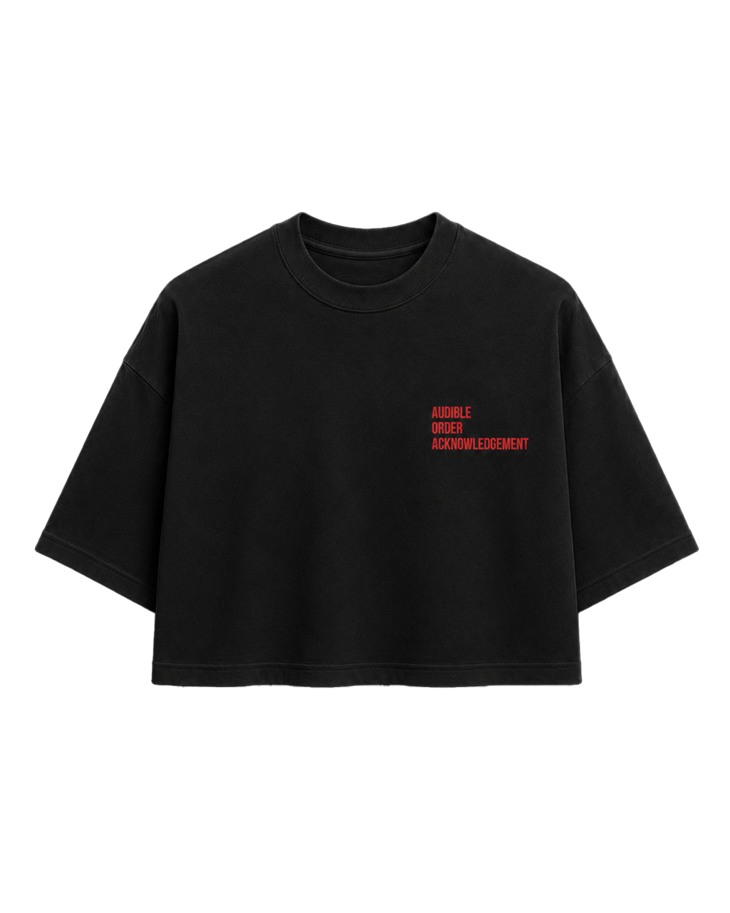 AOA BLACK RED TEXT TEE